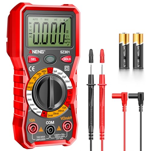 Image of ANENG Multimeter with Case,Ohm Volt Amp Meter,Digital Voltage Tester Measures DC AC Voltage,Current,Capacitance,Resistance,Continuity,Diodes,Electric Tools for Household Outlet,Automotive Battery Test
