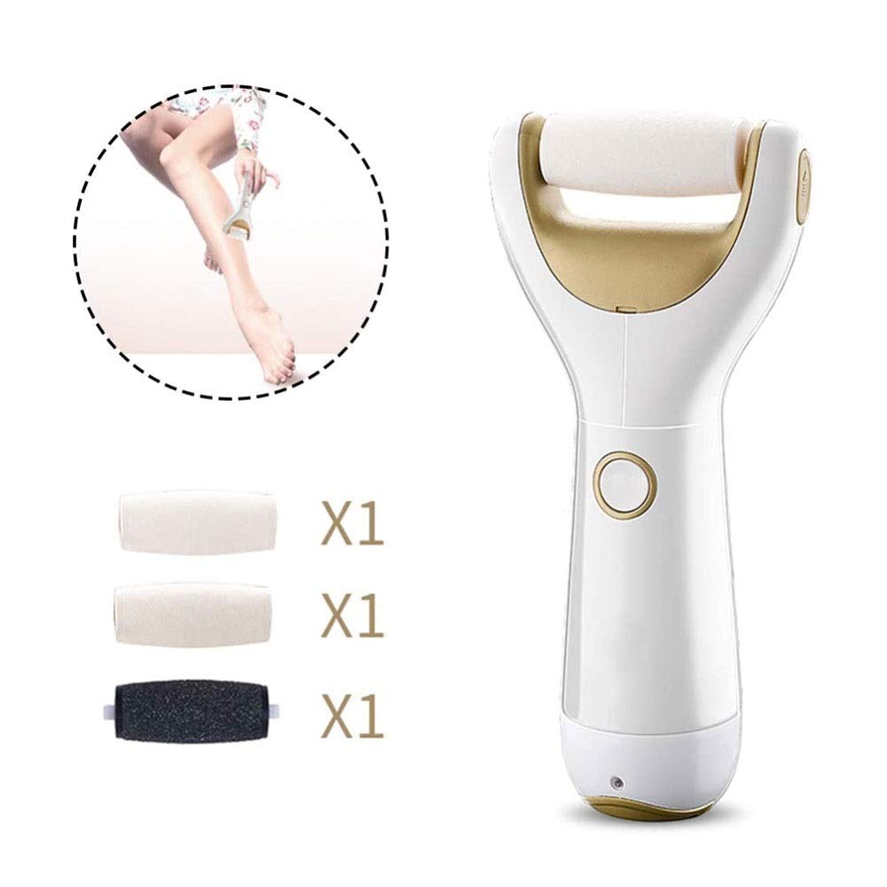 Removedor de pies electrónicos Callus, Archivo de pie eléctrico Recargable Herramientas de pedicura de Piel Dura Pieza Kit de removedor de Cuidado con 3 Cabezas de Rodillos