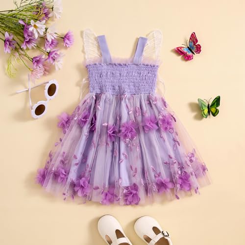 Toddler Baby Girl Butterfly Wings Dress Princess Sleeveless Tulle Butterfly Wing Skirt Birthday Party Tutu Dress2