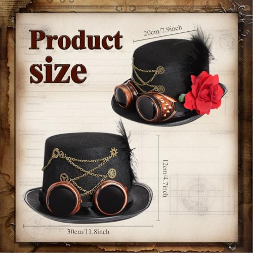 Ramede HEY-RAMEDE-PPPPPART3380 2 Pcs Steampunk Top Hat Halloween Costume Hat thumb #1