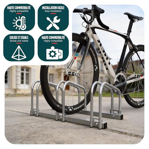 Image of VOUNOT 3 Bike Stand Floor or Wall mounted bike rack for garage Bicycle Parking rack Cycle Storage Locking Stand