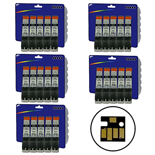 25 Foto Negro C521 Non-Original XL Cartuchos de Tinta para Canon Pixma iP3600, iP4600, iP4700, MP540, MP550, MP560, MP620, MP630, MP640, MP980, MP990, MX860, MX870  Core-Tekk no OEM compatibles