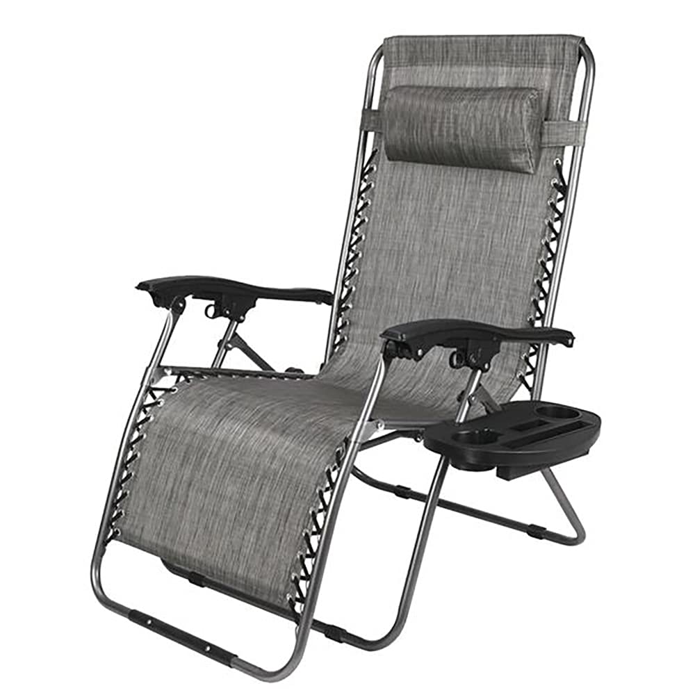 Beach Chairs for Adults, Widened Folding Chair Leisure Chair, Zero Gravity Lounge Chair w/Pillow and Cup Holder for Poolside, for Poolside, Backyard Lawn and Beach,（Widen）