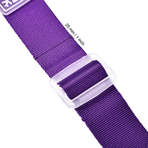 Image of uxcell Add a Bag Luggage Straps, Adjustable Suitcase Connect Belts with Buckle, Nylon Travel Packing Accessories 300x25mm, Purple 3Pcs