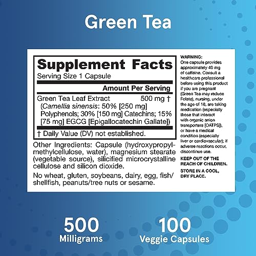 Jarrow Formulas GTC Green Tea Herbal Antioxidant 500 Mg, Dietary Supplement, Cardiovascular And Immune Health, 100 Capsules thumb #5