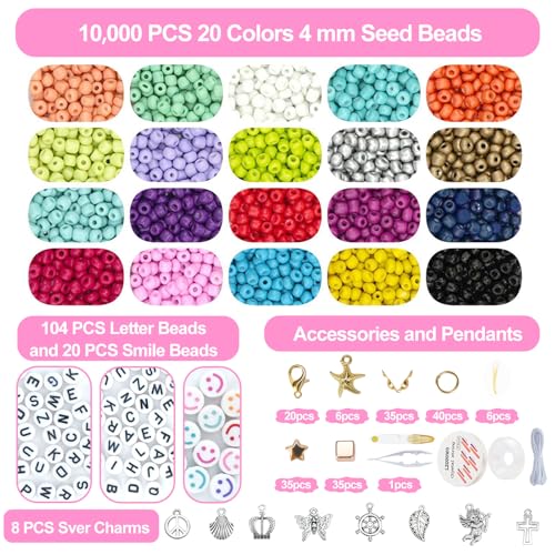 Cuentas de cristal de 4 mm con letras para diseñar pulseras sin nudos 2