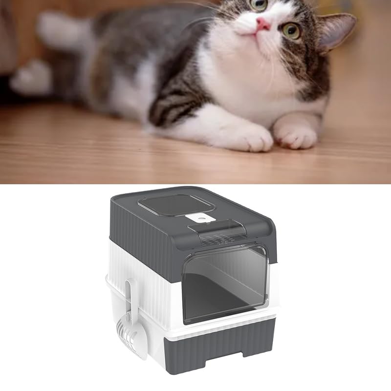 Arenero para gatos grande tipo cajón cerrado con control de olores miniatura 5