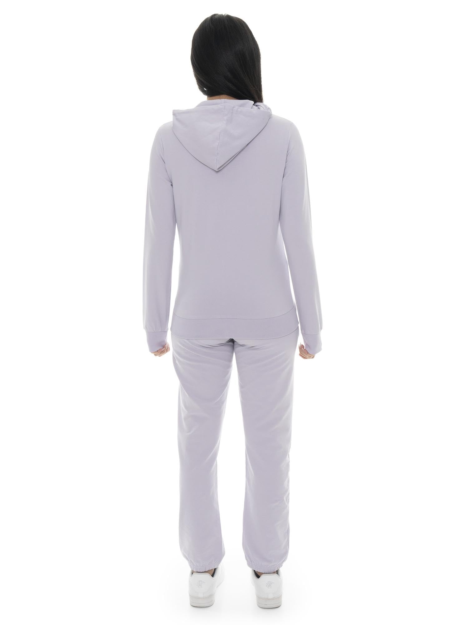 Tuta da donna in cotone non felpato con cappuccio e zip Leone Basic