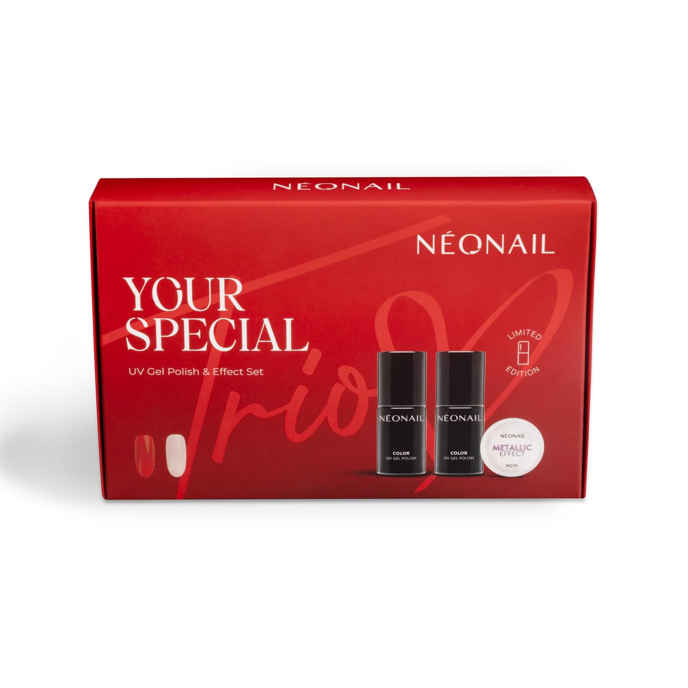 NÉONAIL Your Special Trio - Zestaw do Manicure - Lakiery Hybrydowe - 2 x 7,2ml - Pyłek Metallic Effect 10