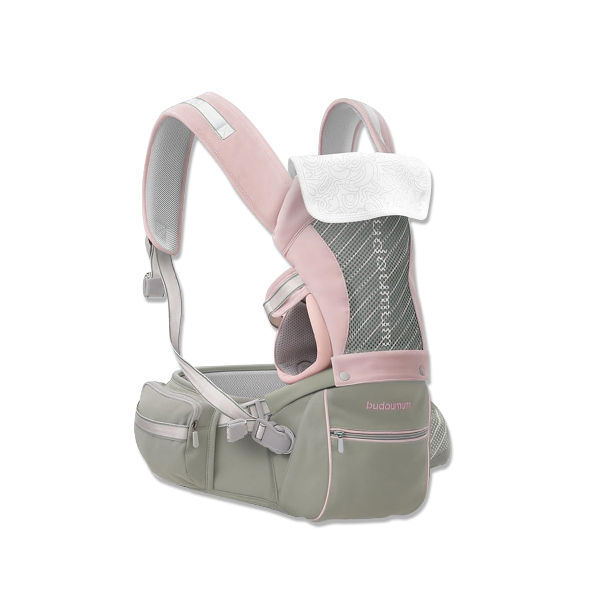 SONARIN 3-in-1 Verstellbare Babytrage mit Hüftsitz,Multifunktionale Ergonomische Babytragetasche Kindertrage Baby Tragesystem Bauchtrage Rückentrage ab Geburt 0-36 Monate(Rosa)