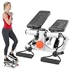 Sunny Health & Fitness Mini Steppers with Digital Monitor and Resistance Bands, Compact Low-Impact Cardio Machines for Home Workouts