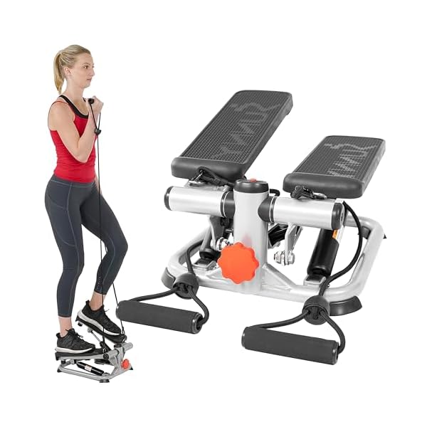 Sunny Health & Fitness Mini Stair Stepper w/Bands & Adjustable Step Height