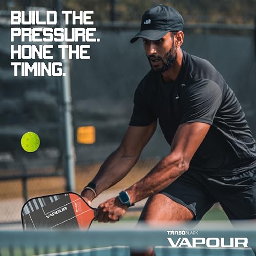 Image of TANSO Black Vapour Gen IV Professional Pickleball Paddle | 3 Layer Infused Foam Core | Micro-Textured Pro Spin Surface | Power Performance Paddle