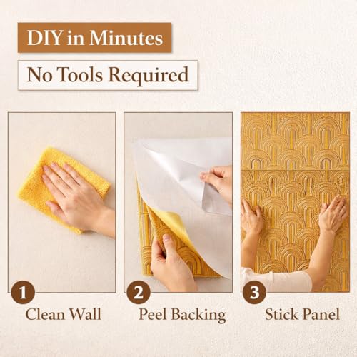 Image of Barebeauty 3D Wall Panel Wallpaper, Self Adhesive PE Foam Brick Sticker, Waterproof Wall Covering for Home Decor, 70 x 70 cm (Pack of 6, 31.62 Sq. Ft. Approx)
