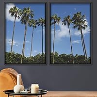 2 Piece Framed Canvas Wall Art Palm Tree Canvas Prints Home Artwork Decoration for Living Room,Bedroom - 16