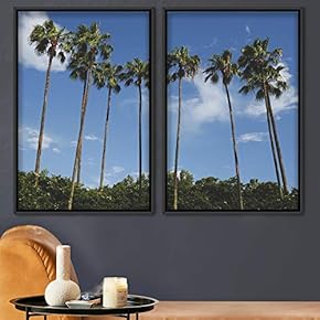 signwin 2 Piece Framed Canvas Wall Art Palm...