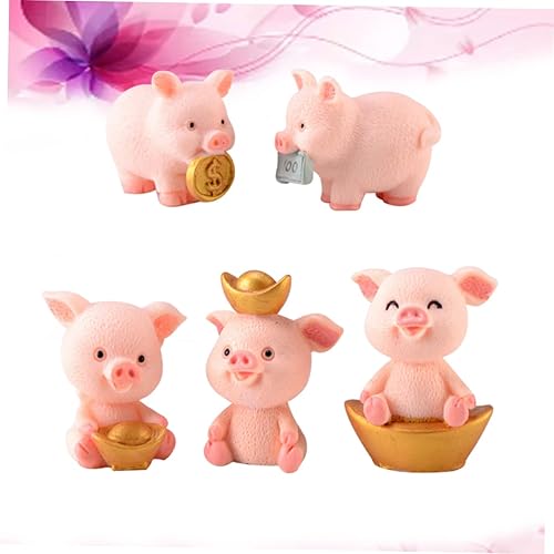 Miniatura 7 de Garneck 15 piezas de figuras de cerdo artificiales, mini cerdito de resina, lindo juego de cerdito para niños, mini figuritas de resina, número de