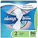 Always Infinity Feminine Pads for Women, Size 2, 96 Count, Heavy Flow Absorbency, with Wings, Unscented (32 Count, Pack of 3 - 96 Count Total)