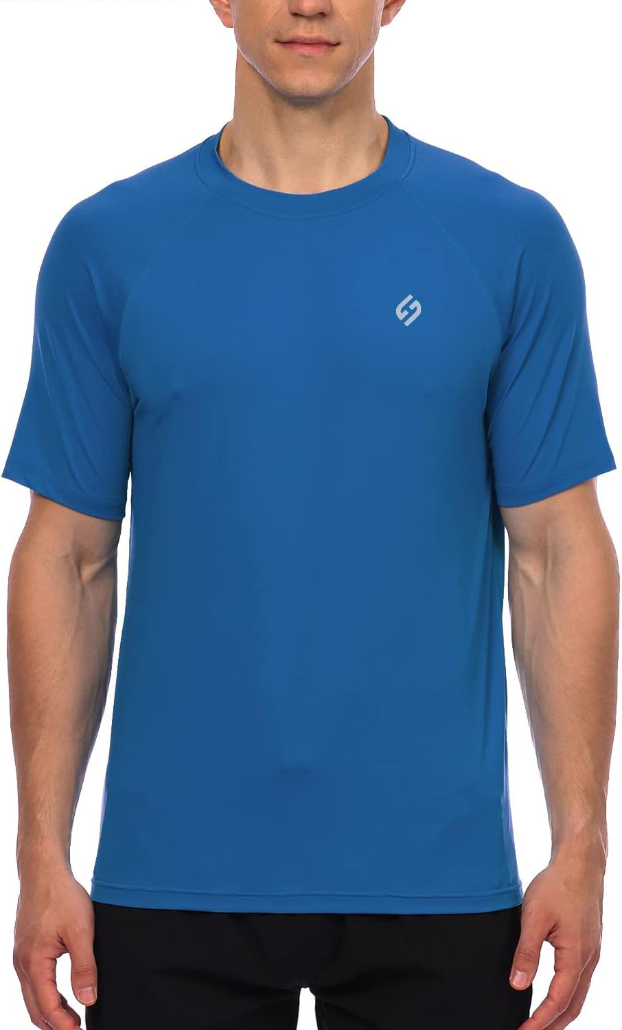 HODOSPORTS Men's Swim Shirt Quick Dry Short Sleeve UPF 50+ Rash Guard Sun Protection