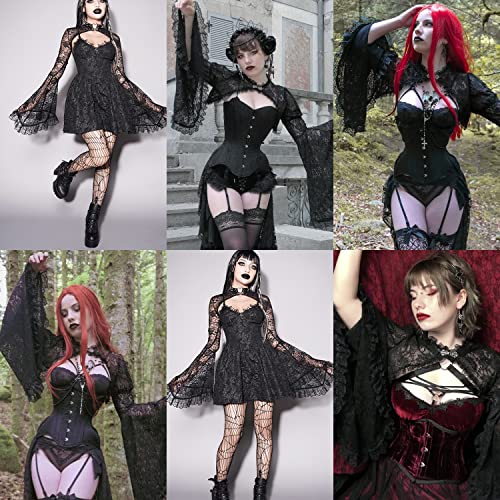 Image of Ypser See Through Glitter Mesh Crop Top Sheer Open Front Shrug Fishnet Cover Ups
