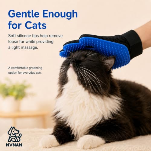 Image of NVNAN Pet Hair Removal Glove for Dogs & Cats, 2-Pack Blue