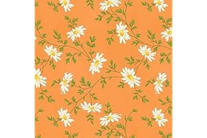Maywood Studio MAS9644-O Fresh as a Daisy Fabric, Orange Miniature Daisies