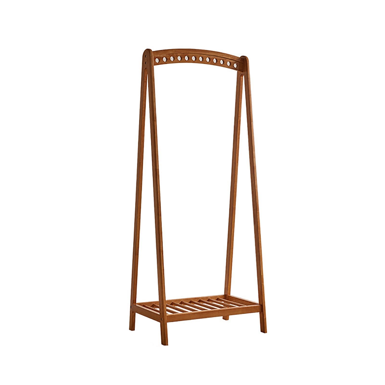 Portant à vêtements en bois massif pour buanderie et entrée, penderie d'appoint avec étagère