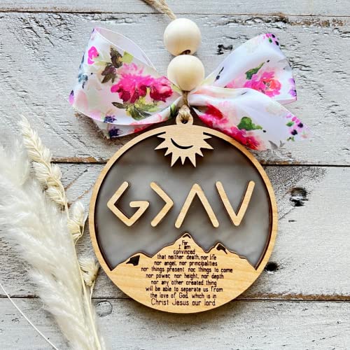 God is Greater than the Highs and Lows Car Charm | Bible Verse charm | Christian Car Charm