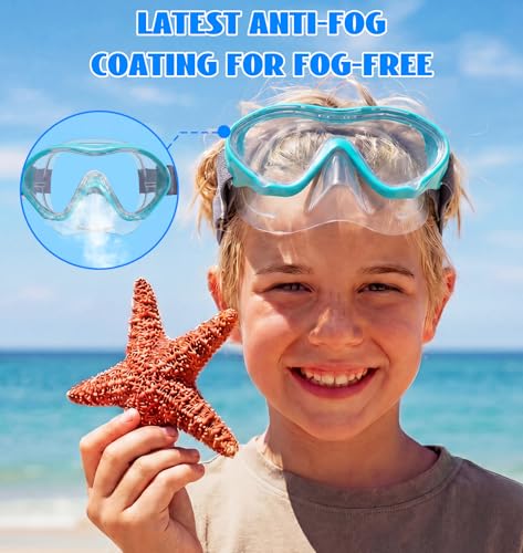 Aegend Kids Swim Goggles Snorkel Diving Goggles with Nose Cover for Kids 3-15, Knitted Fabric Strap, Anti-Fog No Leak - image 6