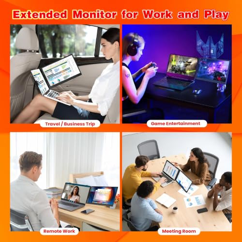 Image of Laptop Screen Extender, 14 inch FHD 1080P Portable Travel Monitor