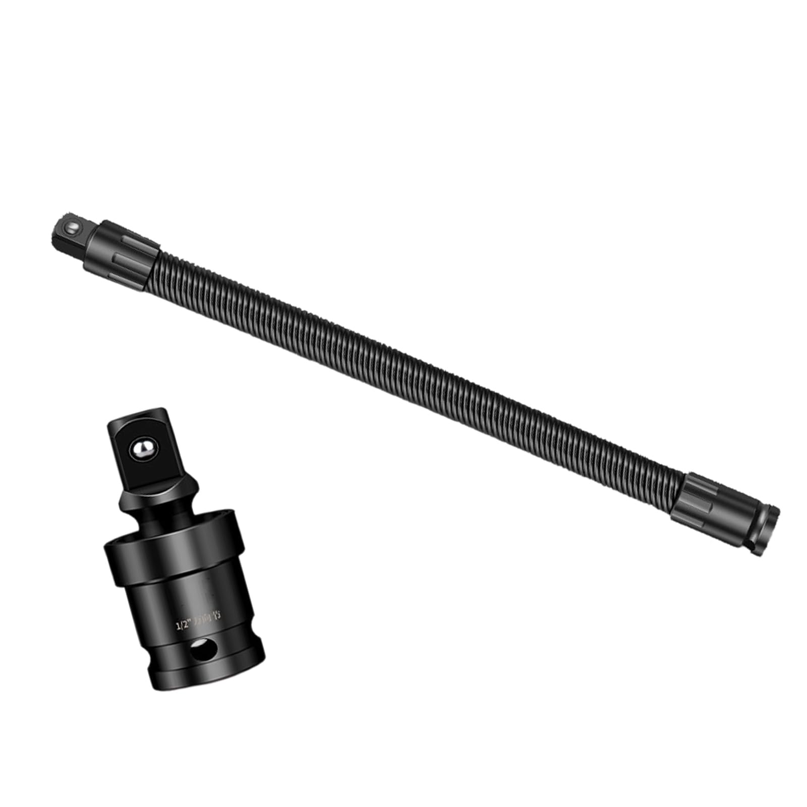 Hsioluted 1/2" Drive 360Degree Flexible Extension Rod for Electric Wrench Spring Buffers Technology 12.5Mm Socket Interfaces Degree Turn Effect Extension