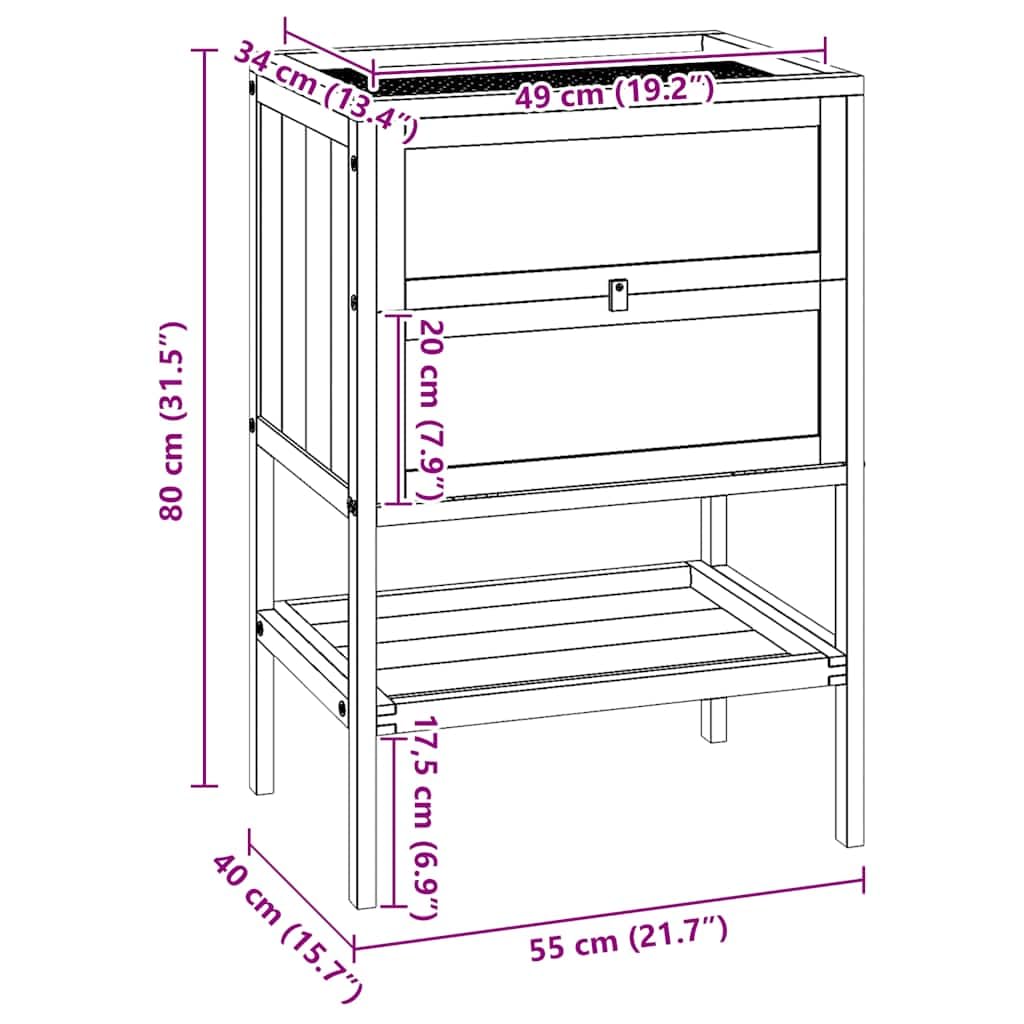 Jaula hámster madera maciza abeto 55x40x80 cm con escalera de dos niveles, techo rejilla metálica abierta, frontal acrílico transparente, estante de almacenamiento, para hámster Gerbille