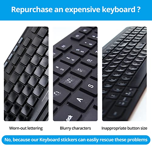 Cangjie Chinese Taiwanese Keyboard Stickers[5 In 1],Chinese-English Black Keyboard Stickers With White Lettering For Computer #TOP6