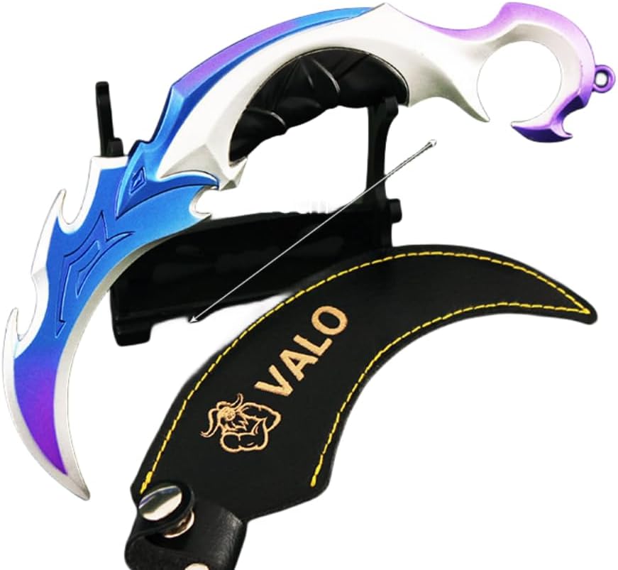 UGLYAF Valorant Karambit - Juego de cuchillos de garra Valorant modelo (azul)