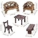 Skylety 12 Pieces Garden Furniture Ornaments Miniature Table and Chairs Set Village Micro Resin Bench Chair for Dollhouse Accessories Home Micro Landscape (Vintage Style)