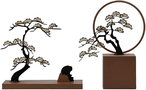 Miniatura 4 de chinese feng shui statue sculpture Modern New Chinese Creative Iron Art Pine Tree Crafts Indoor Living Room Desktop Decoration Entrance Feng Shui