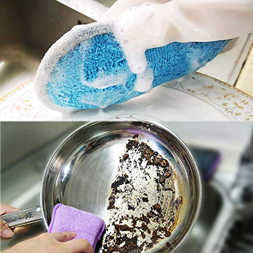 Dual Actie Microfiber Wassponzen, 5 STKS Antibacteriële Schuren Pads Niet krassen Herbruikbare Hygiëne Hero Spons met… - Image 7