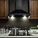 AKDY Convertible Kitchen Wall Mount Range Hood in Black Painted Stainless Steel with Lights and Carbon Filters (30 in.)