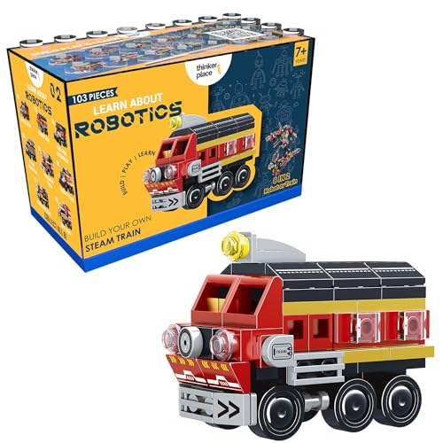Image of STEM Toy Train Building Blocks Set (103 Pcs, 8-in-1) | DIY Steam Train Kit for Kids 7+ Years (Boys & Girls) | Educational Robotics Toy | Engineering, Creativity & Problem Solving Skills