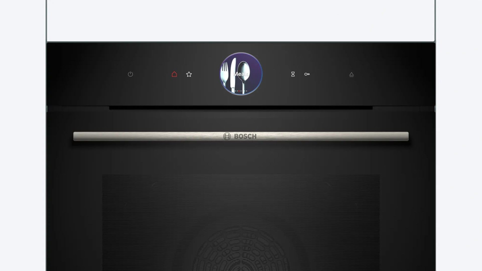Bosch HRG7764B1, Smarter iQ700 - Forno da incasso con funzione vapore, 60 x 60 cm, prodotto in Germania, pirolisi e idrolisi, termometro per arrosti, Air Fry, schermo a colori touch screen 4D, aria