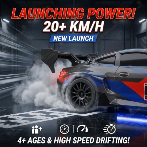 Image of The Little Ones 4x4 Rc Drifting Car - Rc Drift Cars High Speed Remote Control Drift Car 2.4GHz Remote Control Drift Stunt Off Road Cars 360 Rotation Toys for Kids & Adults Boys & Girls [DriftX]