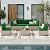 Soohow 7-Piece Patio Furniture Set, Outdoor Sectional All-Weather Wicker Patio Conversation Set for Garden, Porch, Backyard - Green Cushions