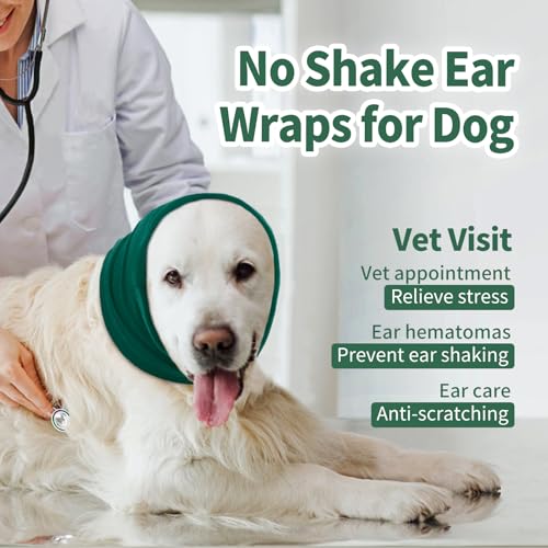 Image of Nanaki Dog Calming Hoodie Ear Wraps for Dogs, Fireworks Ear Protection Head Muffs Doggy Warp Anxiety Relief, Doggy Hematoma Wrap, Pet Head Cover for Grooming and Force Drying Bathing Pet Protector