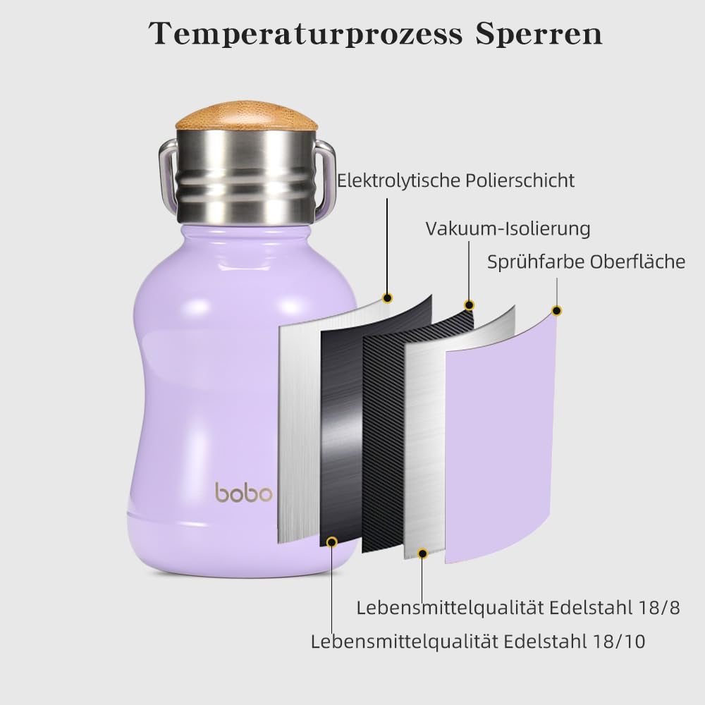 YOHKOH Mini-Thermosflasche 260 Ml – Auslaufsicher, Doppelwandig, BPA-frei