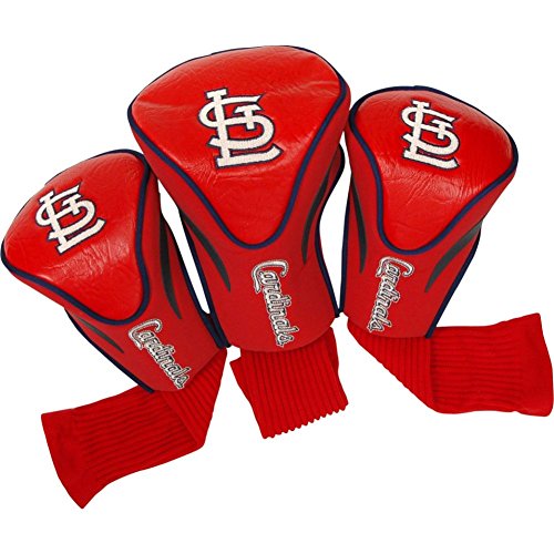 Team Golf MLB St Louis Cardinals Contour Golf Club Headcovers (3 Count) Numbered 1, 3, & X, Fits Oversized Drivers, Utility, Rescue & Fairway Clubs, Velour lined for Extra Club Protection