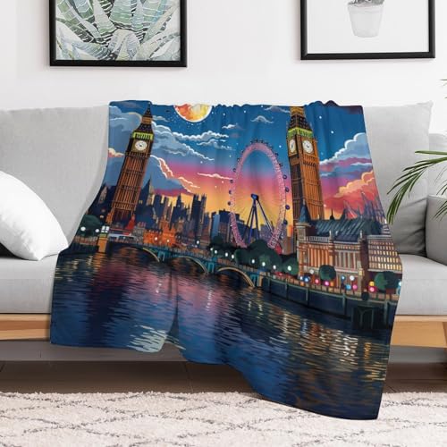 Couverture flannel Londres 140x180cm plaid chaud pour lit et canapé - 3