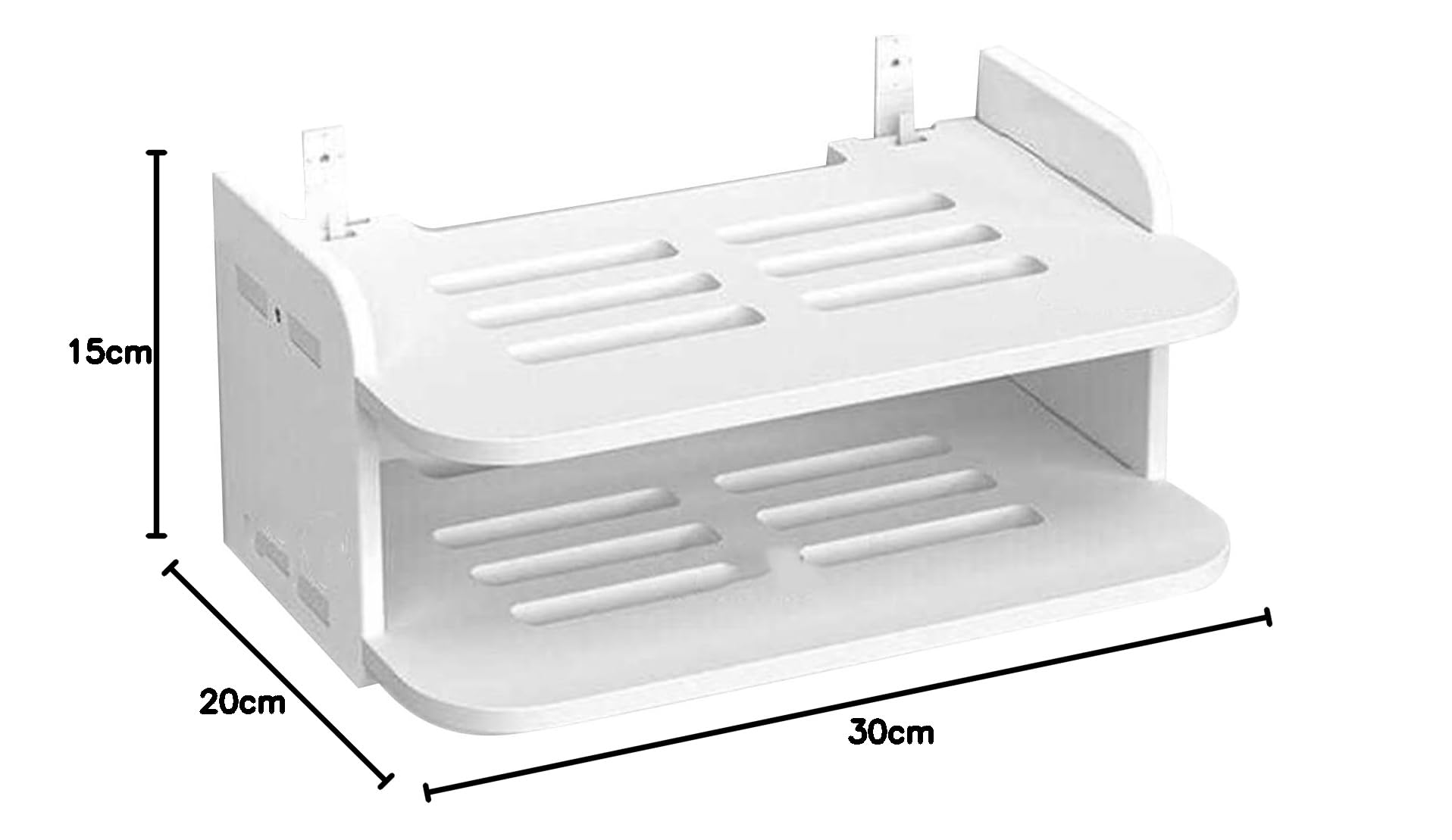 Półka na router, uchwyt ścienny, schowek na WiFi, stojak na dekoder TV, do salonu, sypialni, na akcesoria TV, router WiFi, dekoder TV (30x20cm/11,8x7,9 cala)