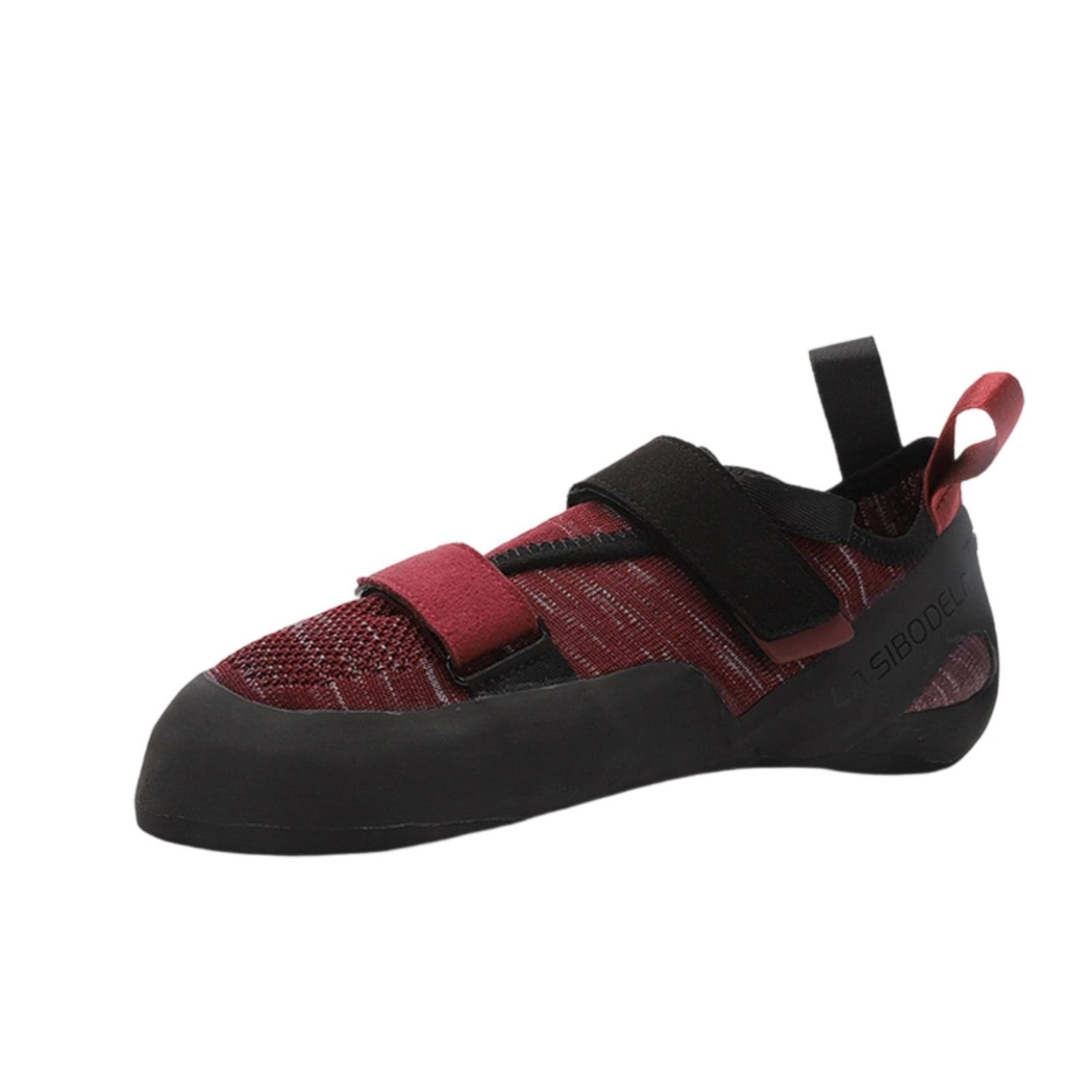 Ojiva® Climbing Shoes for All Genders Design Rock Climbing Shoes Athletic Footwear Wear-Resistant Adjustable Fit for Beginners, Black Red, 39