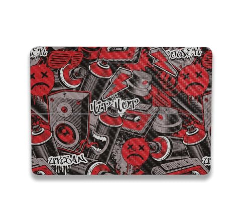 Image of MightySkins Carbon Fiber Skin Compatible with Microsoft Surface Laptop Studio 2 (2023) Full Wrap Kit - Red Hip Hop | Protective, Durable Textured Carbon Fiber Finish | Easy to Apply | Made in The USA