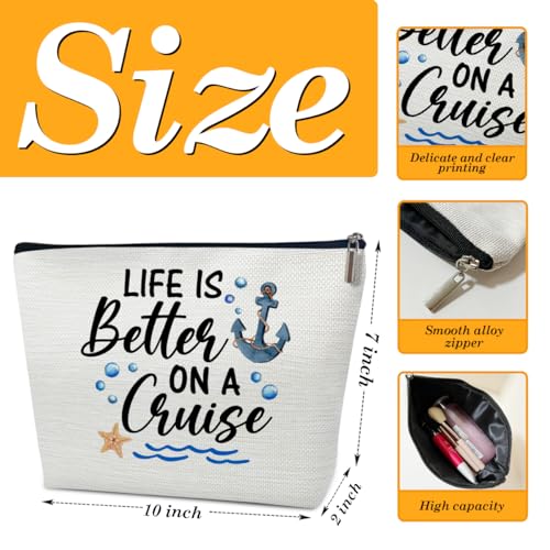 Cruise Makeup Bag, Life Is Better On A Cruise, Makeup Travel Bag, Women Vacation Gift for Lovers Daughter Wife, BFF Sister Toiletry Case Pouch, Best Friend Beach Travel Accessories2